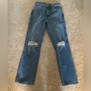 Wranglers; high rise straight leg, size 25